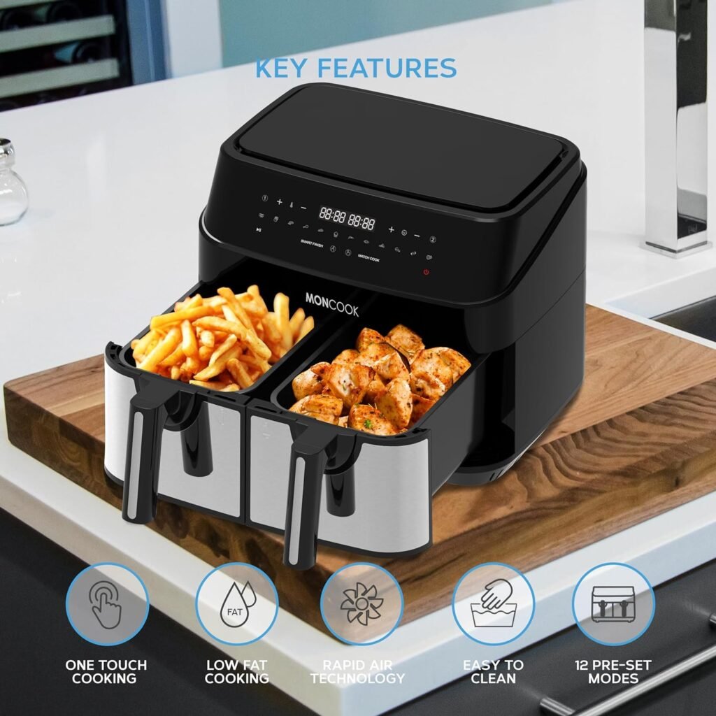 MONCOOK Double Air Fryer Review – Hearth and Home Tech